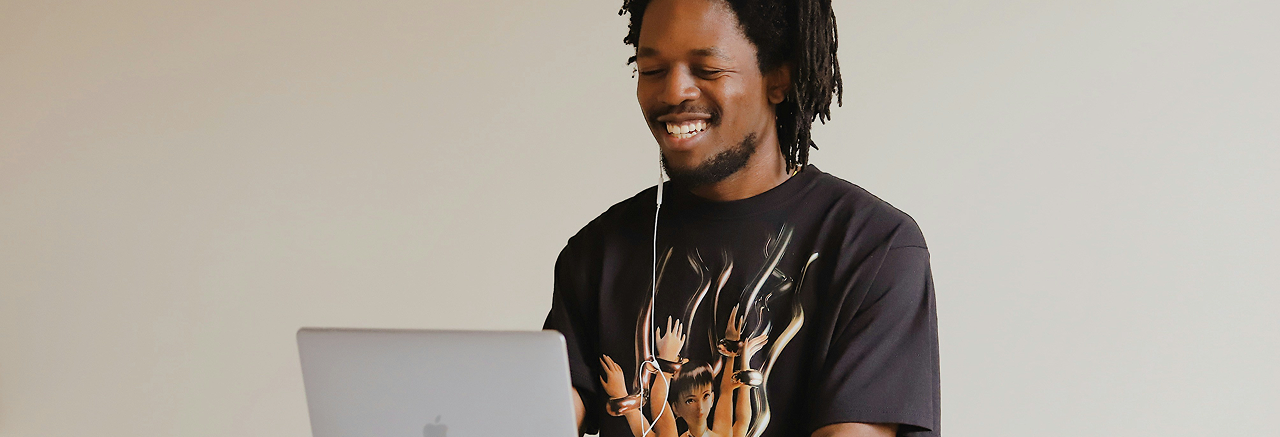 A man using a macbook